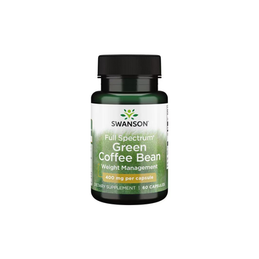 Swanson Green Coffee Bean 400 mg, 60 Capsules is a dietary supplement featuring chlorogenic acid to help support your weight loss goals.